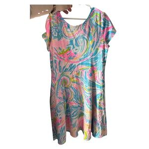 Lilly Pulitzer Girls Multicolor Pink Blue Paisley Casual Dress